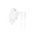 Borofone BN29 Fuente Hálózati Gyorstöltő USB - Type-C QC3.0 + PD 30W Type-C / lightning Kábellel Fehér