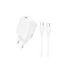 Borofone BN28 Fuente Gyorstöltő + Type-C / Type-C Kábel Szett Fehér