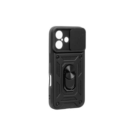 Hybrid Armor Camshield Iphone 16 Plus 6.7 ütésálló hátlap, tok kameravédővel, Fekete