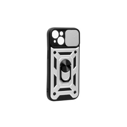 Hybrid Armor Camshield Iphone 15 Plus 6.7 ütésálló hátlap, tok kameravédővel, Ezüst