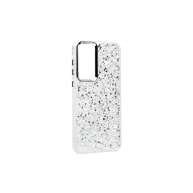   PJ Gl Samsung Galaxy A15 5G A156b Csillogós TPU Szélű Plexi Tok Ezüst