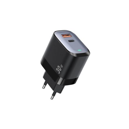 Yooup NC118-D Dupla Hálózati Töltő (USB - Type-C) PD 30W Fekete