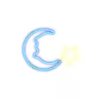 YOOUP Stars-Moon LED fali neon dekoráció, plexi hátlappal