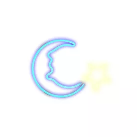 YOOUP Stars-Moon LED fali neon dekoráció, plexi hátlappal