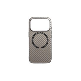   YOOUP Magnetic Mintás TPU Tok iPhone 17 Pro 6.3-hoz Magsafe Kompatibilis Carbon Szürke