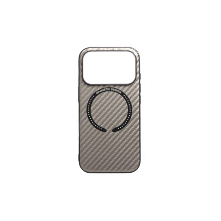 YOOUP Magnetic Mintás TPU Tok iPhone 17 Pro 6.3-hoz Magsafe Kompatibilis Carbon Szürke