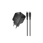 BOROFONE BN18 PD 20W Gyorstöltő + Type-C / Type-C Kábel Szett Fekete