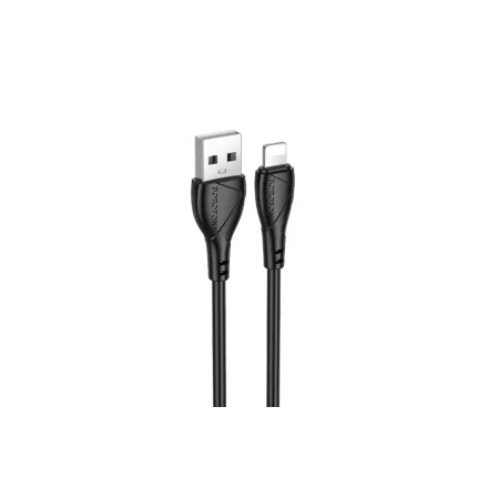 BOROFONE BX121 Lightning Töltőkábel 2.4A 1m Fekete