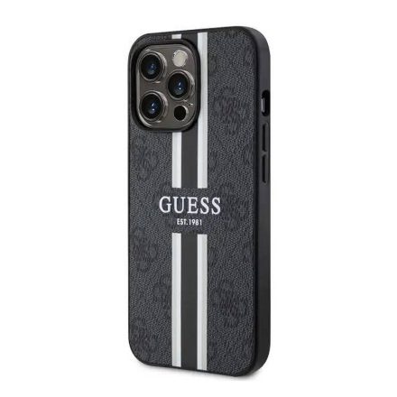 Guess csomag iPhone 13 Pro Max Magsafe telefontok+vezetéknélküli töltő csíkos-fekete