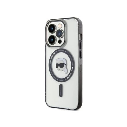 Karl Lagerfeld telefontok iPhone 15 Pro 3D magsafe, karl portré, átlátszó