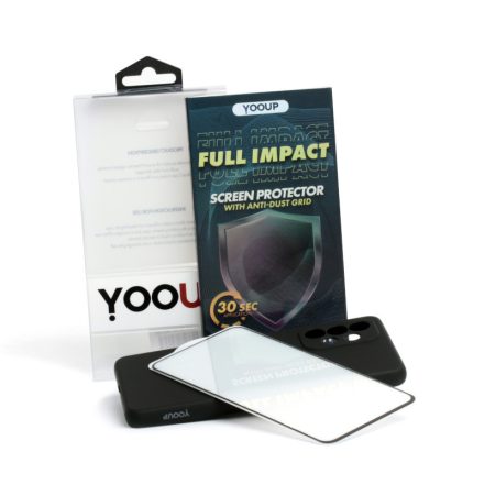 YooUp Impulsum Samsung Galaxy A22 5G A226B TPU Tok fekete  és YooUp Full Impact Fólia csomagban